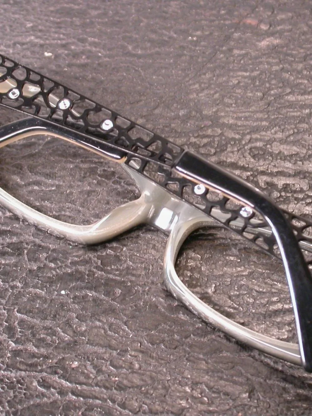 Mandalay Black Lattice and Diamond Eyeglasses Frames Made in Japan